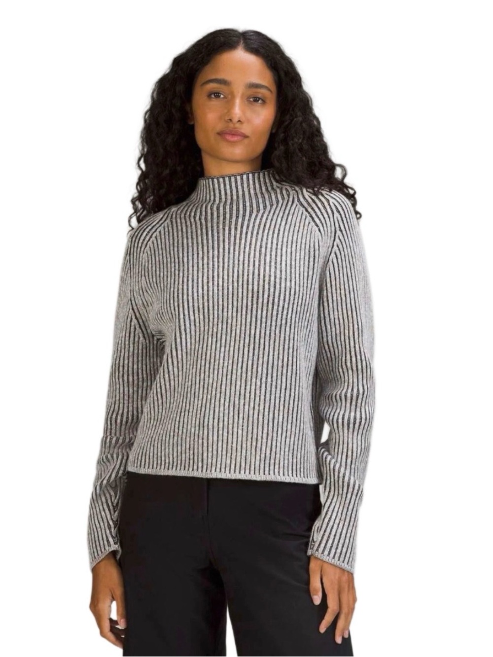 Lululemon Cotton-Cashmere Blend Mock Neck Sweater - Size 10